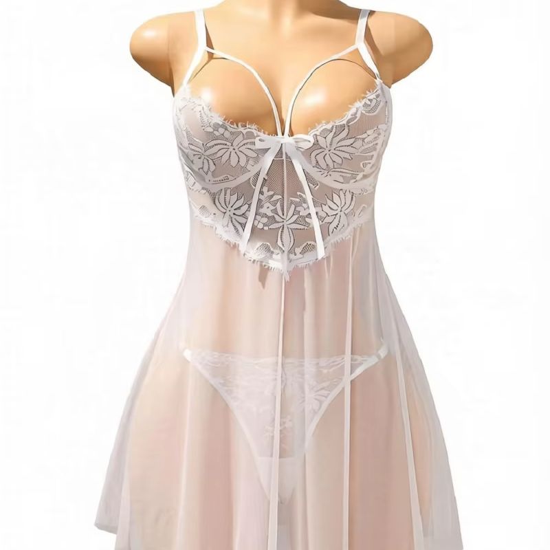 Women White Lace Babydoll Ling - đánh giá và giá Babydoll Chemise Night