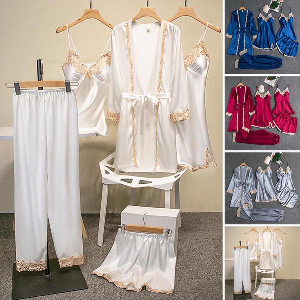 Silk-like Pajama Set Elegant S - đánh giá và giá Robe Silk Women