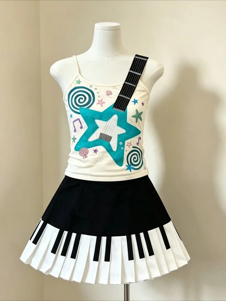 Retro 2000s Harajuku Two Piece - đánh giá và giá Cami Top Lace