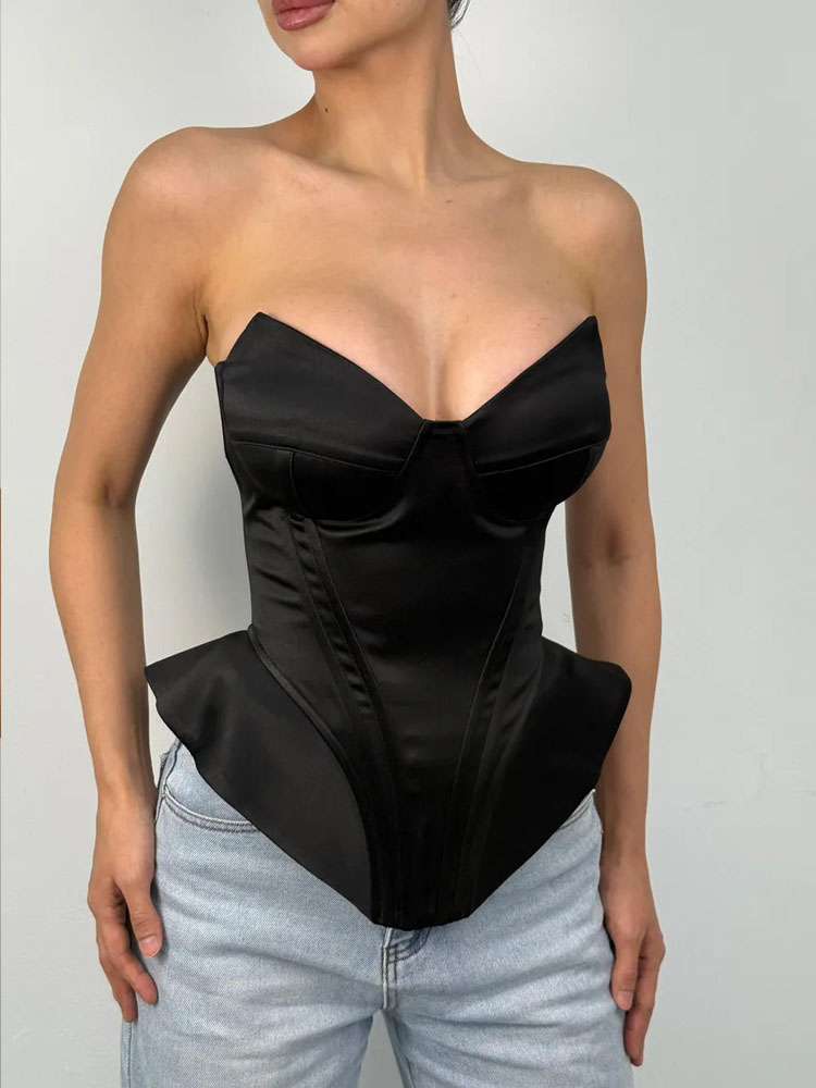 BKQU Sexy Fishbone Strapless C - đánh giá và giá Corset Waist Cinch